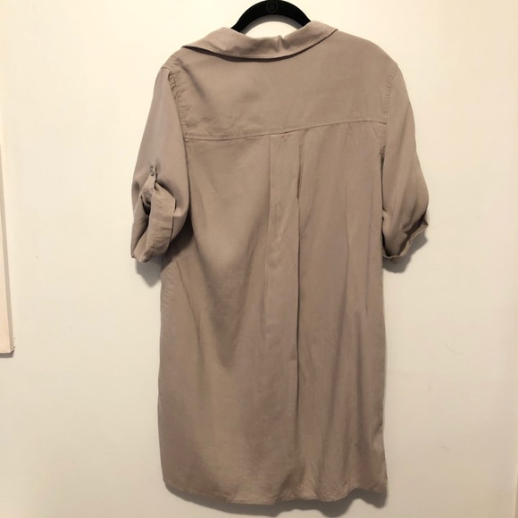 Anthropologie Cloth & Stone Shirt Dress Grey Med - Picture 7 of 7